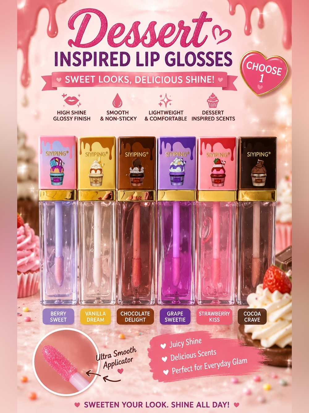 Dessert Inspired Lip Gloss; Read Description; Choose 1